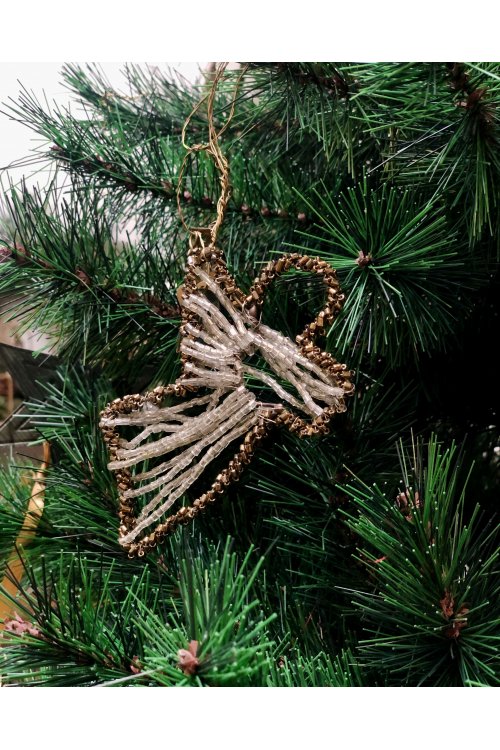 Walther & Co | Bead Angel with Silver Dress | 11cm