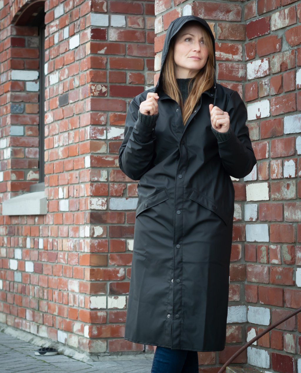 Rains Longer Jacket in Black