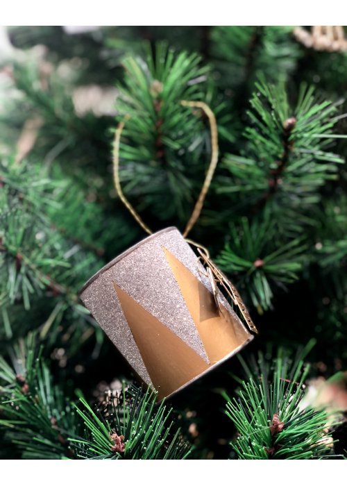 Walther & Co | Metal Drum Rose Bronze Colour with Silver Glitter | 7cm