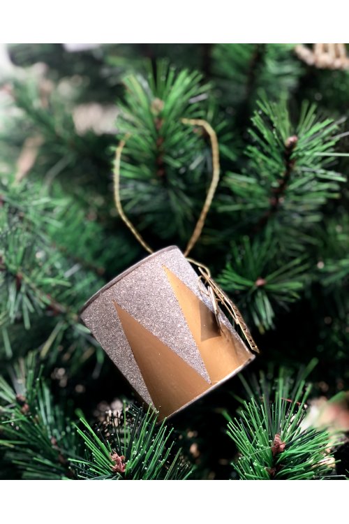 Walther & Co | Metal Drum Rose Bronze Colour with Silver Glitter | 7cm