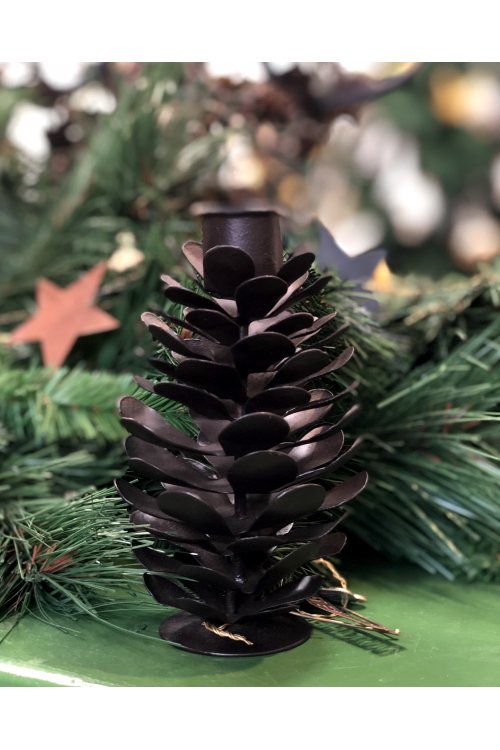 Walther & Co | Pine Cone Candle Holder | 12cm tall 