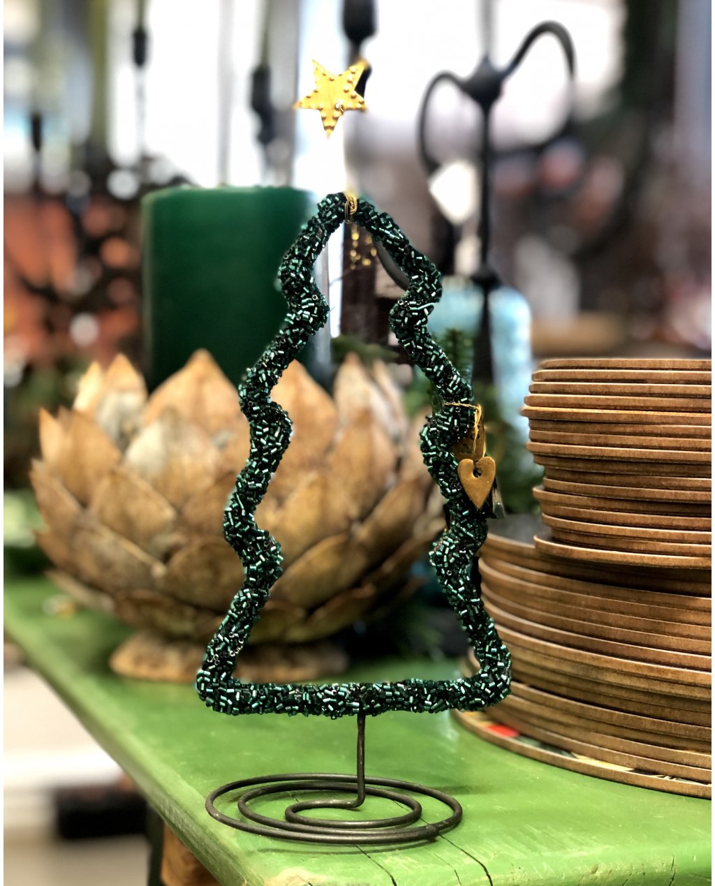 Walther & Co | Beaded Christmas Tree | Green | 20cm Walther & Co | Beaded Christmas Tree | Green | 20cm