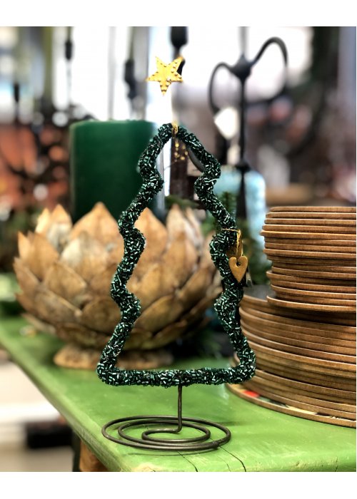 Walther & Co | Beaded Christmas Tree | Green | 20cm