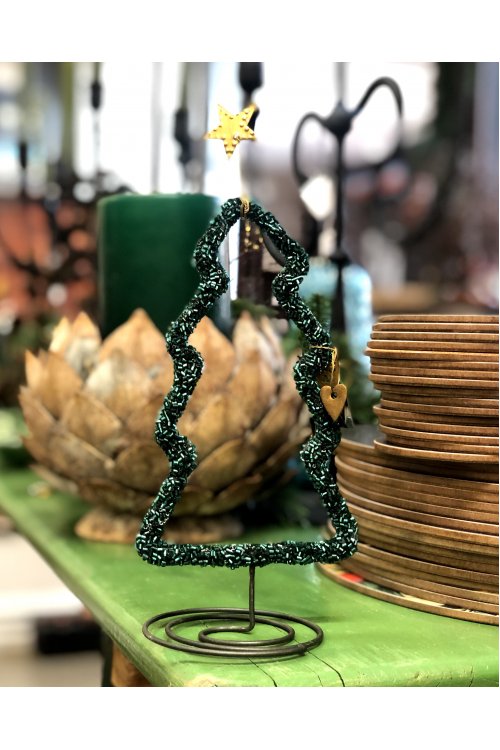 Walther & Co | Beaded Christmas Tree | Green | 20cm