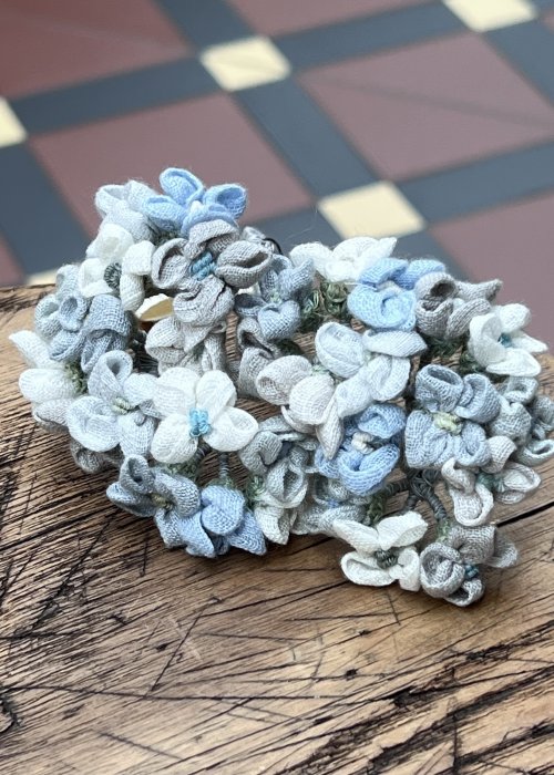 Sophie Digard | Hand-crafted Hydrangea Brooch | Linen | Shades of Blue