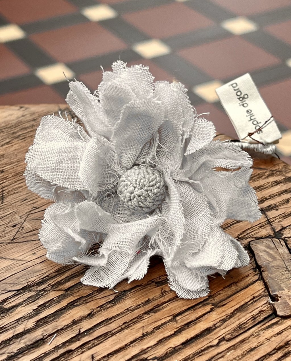 Sophie Digard | Hand-crafted Fabric Brooch | Linen | Amonite 