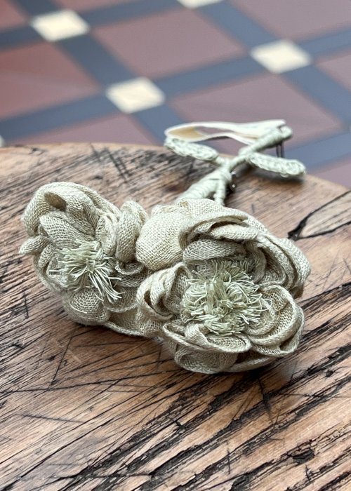 Sophie Digard | Hand-crafted Double Flower Brooch | Linen | Ballgreen