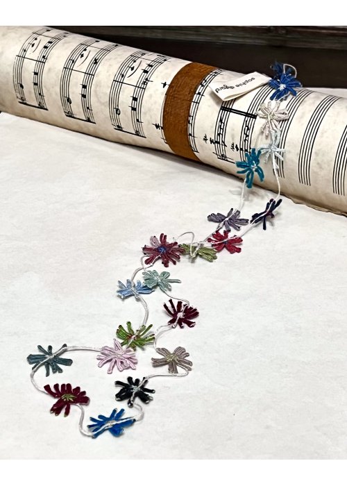 Sophie Digard | Dainty Daisy Chain Necklace | Crochet Linen 