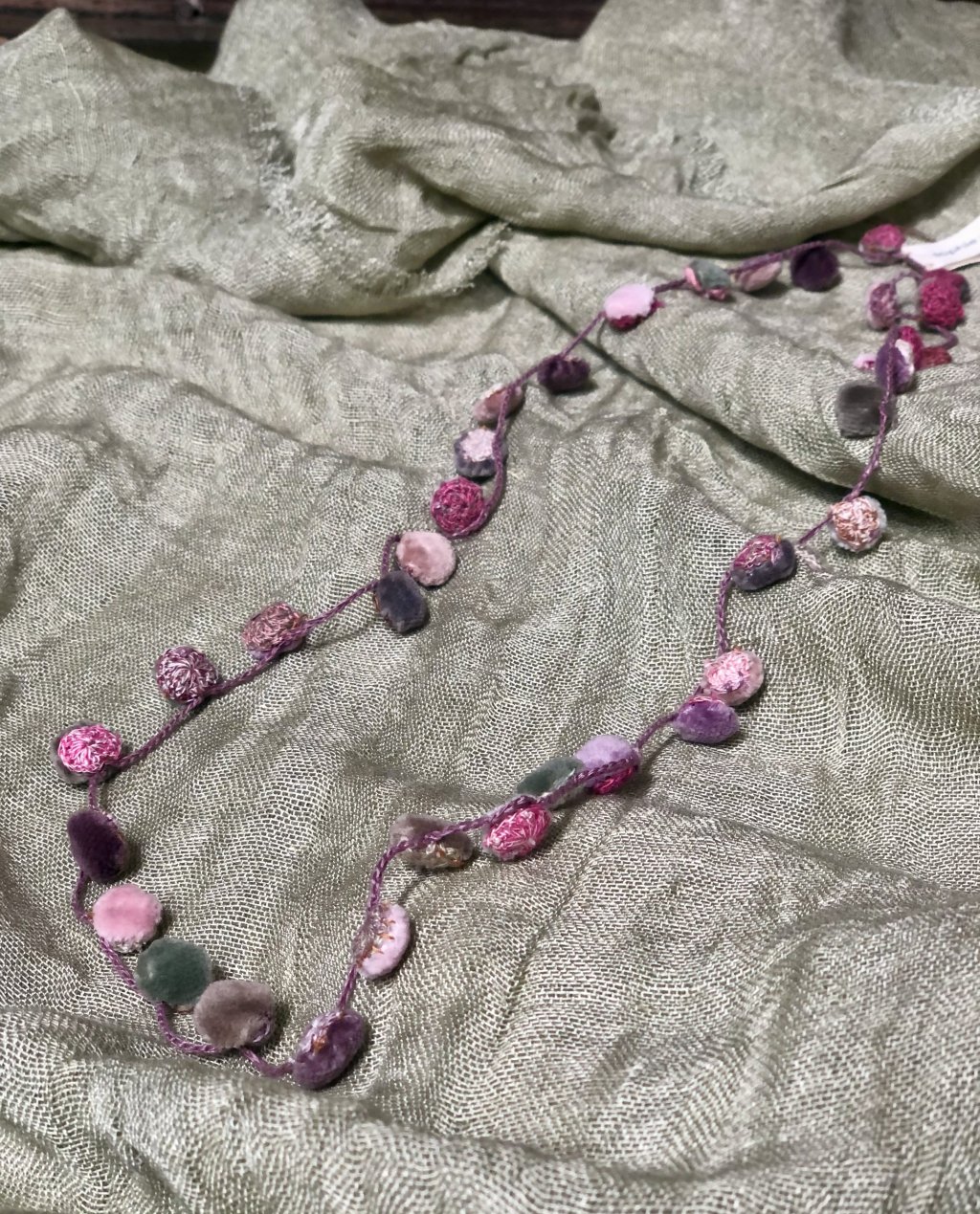 Sophie Digard | Crochet Pom-Pom Necklace | Crochet Linen 