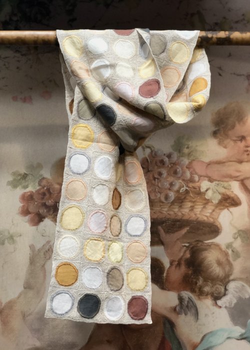 Sophie Digard | Linen Scarf with Circle Embellishments 