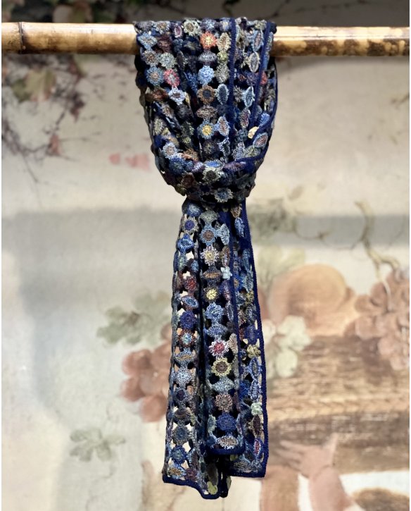 Sophie Digard | Large Crochet Scarf | Fleur Bleu