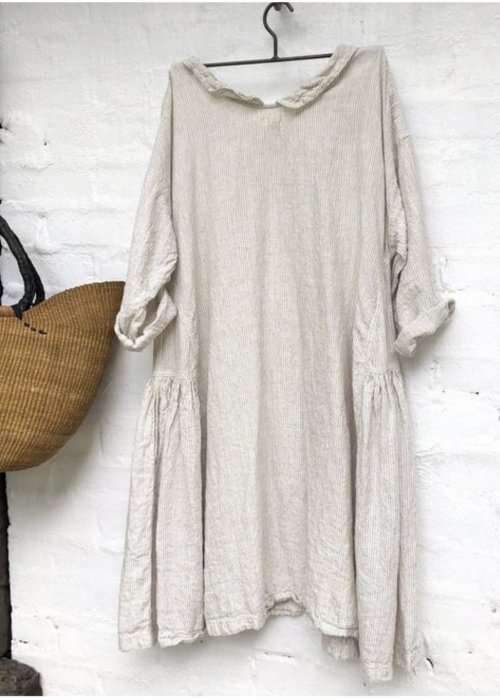 Meg by Design | Audrey Linen Dress | Natural & White Stripe