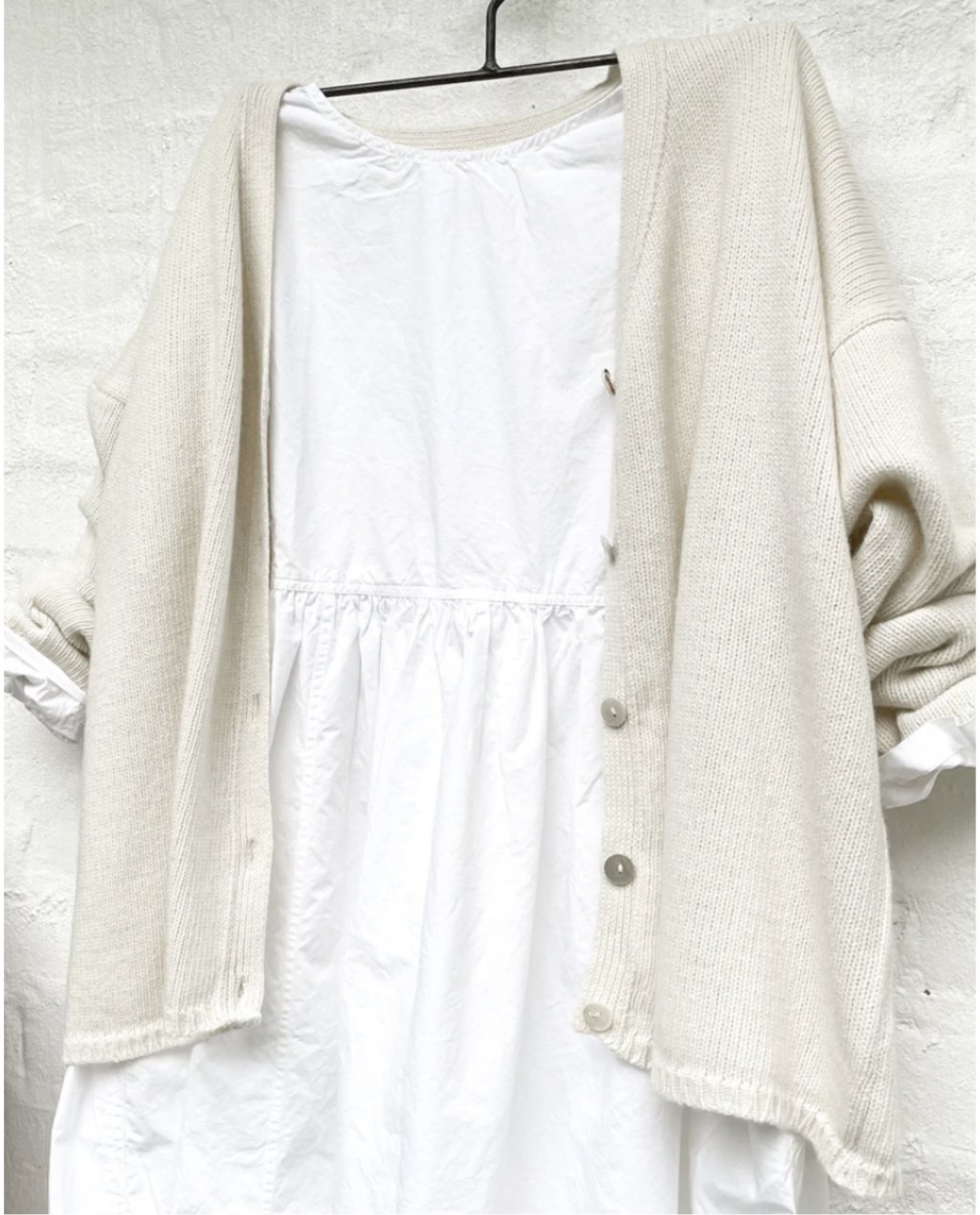 Pure Wool Cream Grandpa Cardigan by Meg by Design