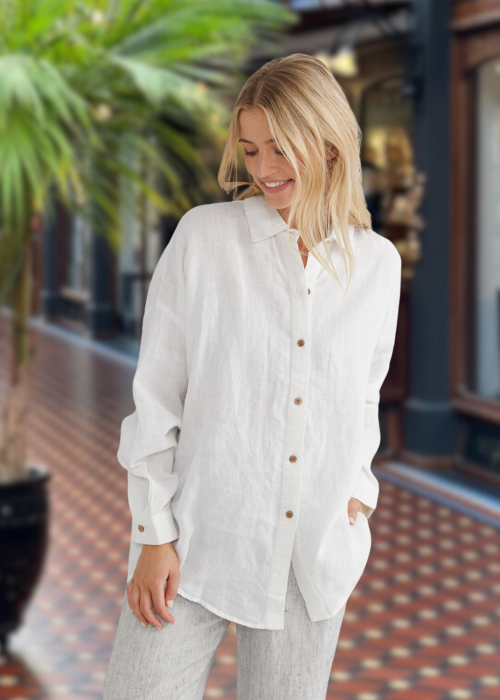 The Shanty Corporation | Marrakesh Shirt | White | 100% Linen