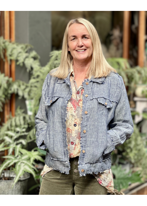 The Shanty Corporation | Monza Jacket | Navy Fleck | Linen