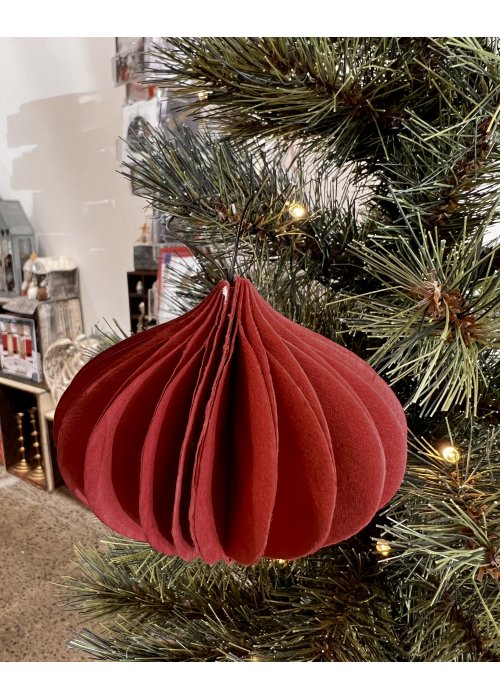 Nordstjerne | Folded Ornament | Onion | Red | 9cm