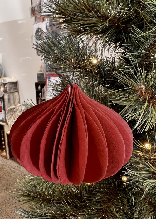 Nordstjerne | Folded Ornament | Onion | Red | 9cm