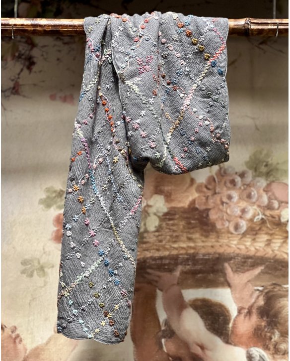 Sophie Digard | Crochet Scarf | Embroidered Daisy Chains | Large