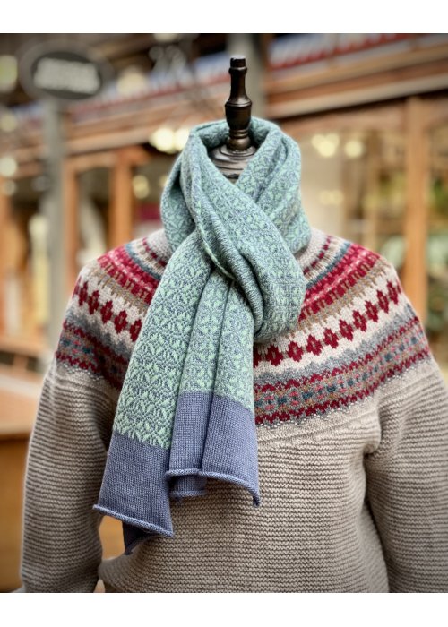 Frances Richmond | Merino-Silk-Cashmere Scarf | Teal Blue