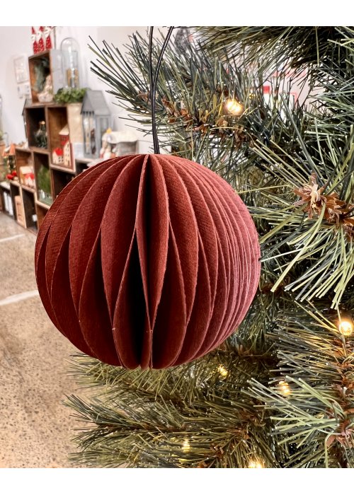 Nordstjerne | Folded Ornament | Ball | Dark Red | 7.5cm
