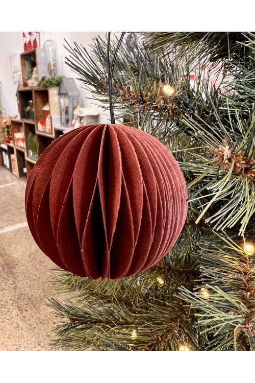 Nordstjerne | Folded Ornament | Ball | Dark Red | 7.5cm