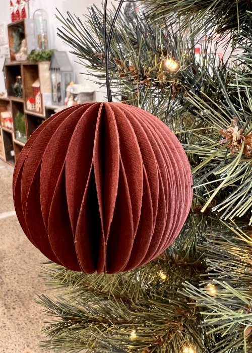 Nordstjerne | Folded Ornament | Ball | Dark Red | 7.5cm