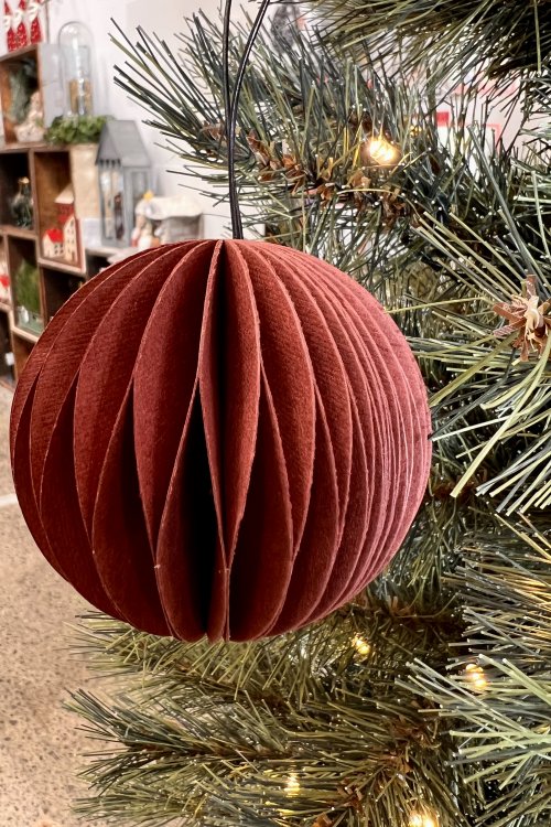 Nordstjerne | Folded Ornament | Ball | Dark Red | 7.5cm