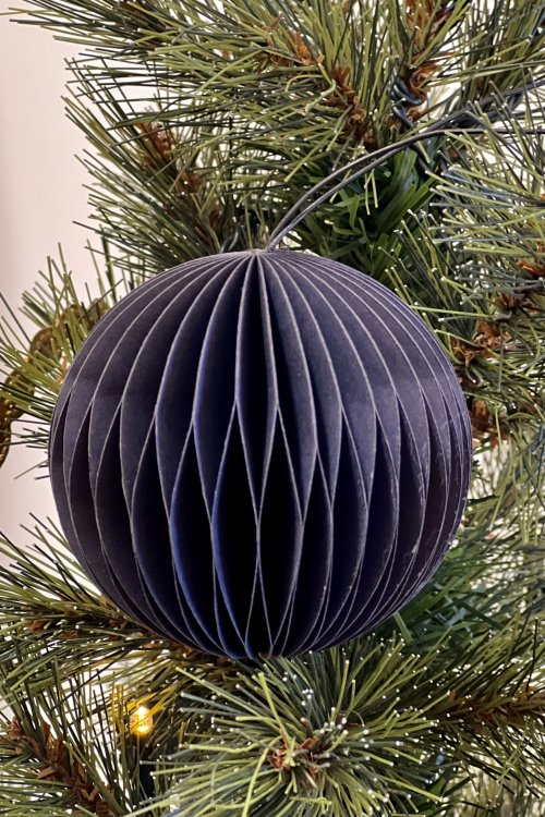 Nordstjerne | Folded Ornament | Ball | Midnight Blue | 7.5cm