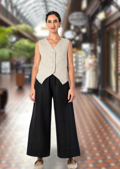 Eva's Sunday | Solange Vest | 100% Linen | Neutral 