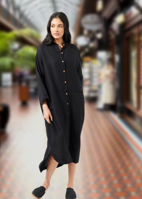 The Shanty Corporation | Wonder Dress | Black | Linen Blend